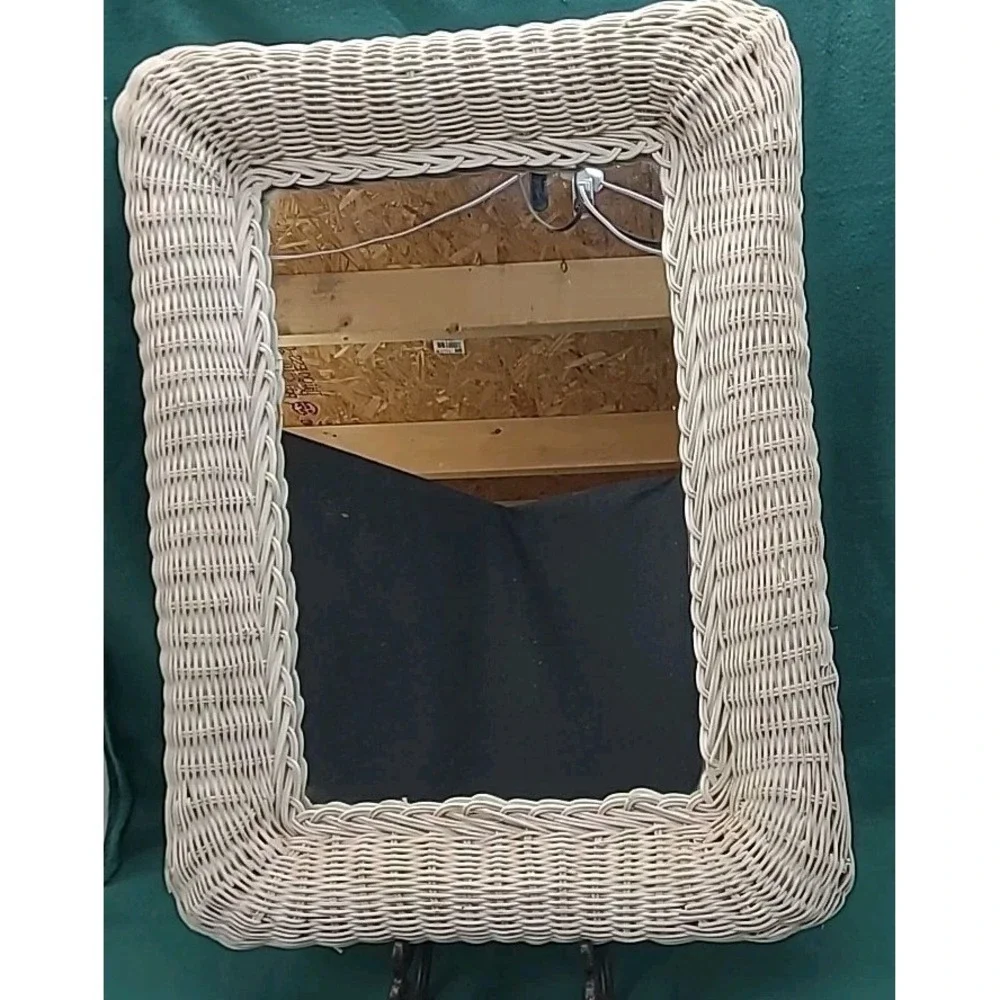 Vintage Wicker Mirror 24